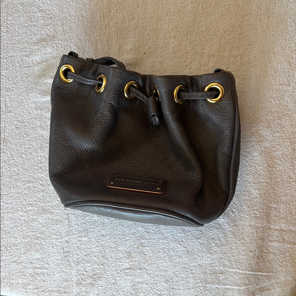 Marc By Marc Jacobs Gray Leather Mini Bucket Bag